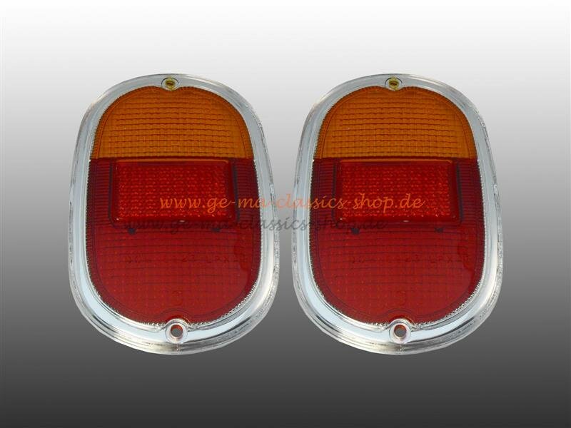 Rücklichtglas mit Chromrand Paar  für VW Bus T1 T2a 