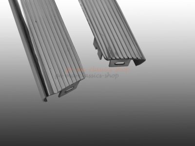 VW Käfer Trittbretter Aluminium poliert gerippt USA