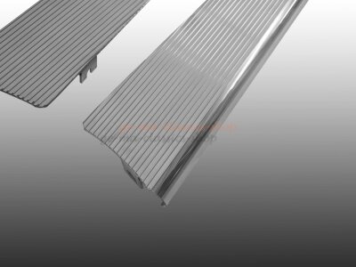 VW Käfer Trittbretter Aluminium poliert gerippt USA