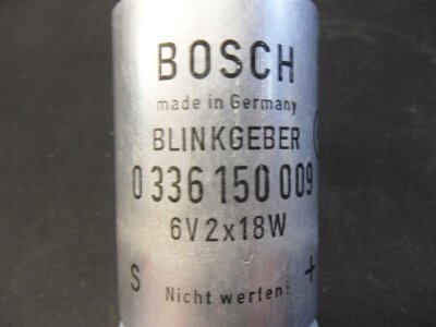 Bosch NOS Blinkerrelais 6V Mechanisch 3-Polig 2x18W