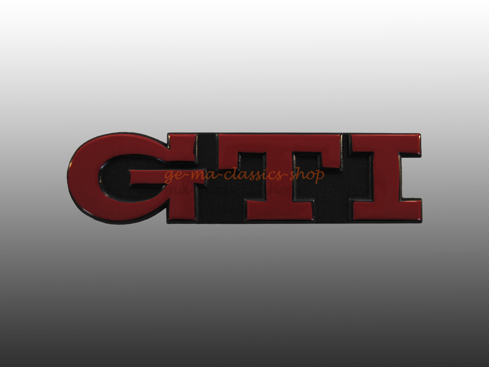 VW Golf 3 GTI Emblem hinten rot  Schriftzug 20 Jahre GTI