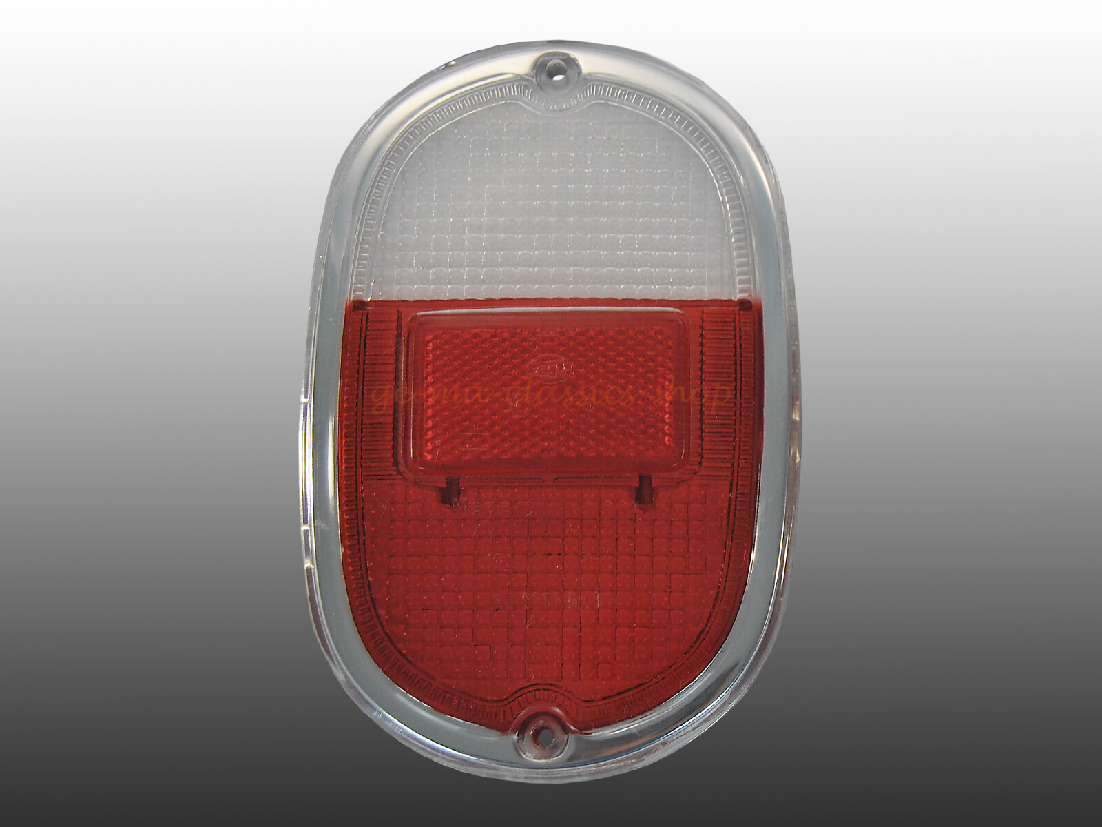 Rücklichtglas weiß-rot für VW Bus T1 T2a 61-71 Chrom