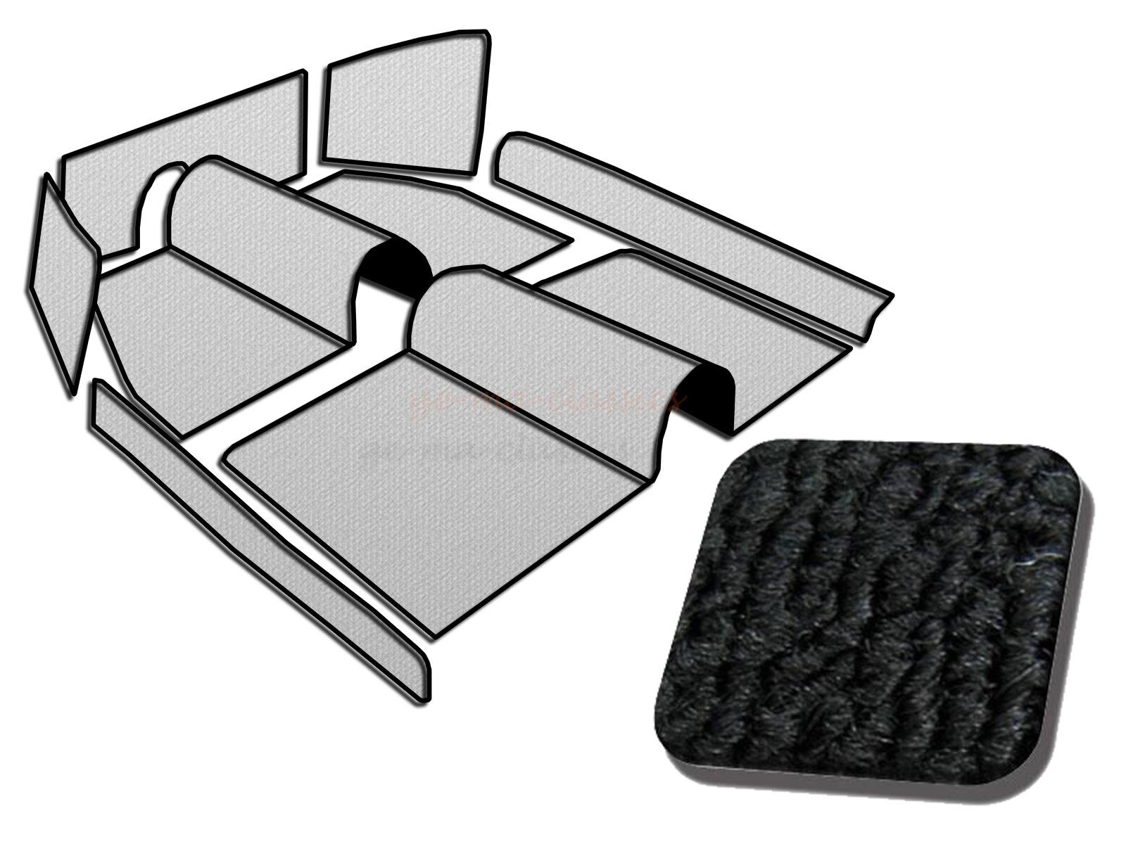 Teppich-Satz VW Käfer Cabrio vorne Fussraum SCHWARZ 73-79 1303