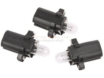 3x Steckbirnen 12Volt 1,2W mit Fassung für VW Bus T3...