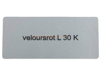 Aufkleber "veloursrot L 30 K" Farbcode Sticker