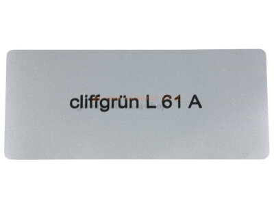 Aufkleber "cliffgrün L 61 A" Farbcode Sticker