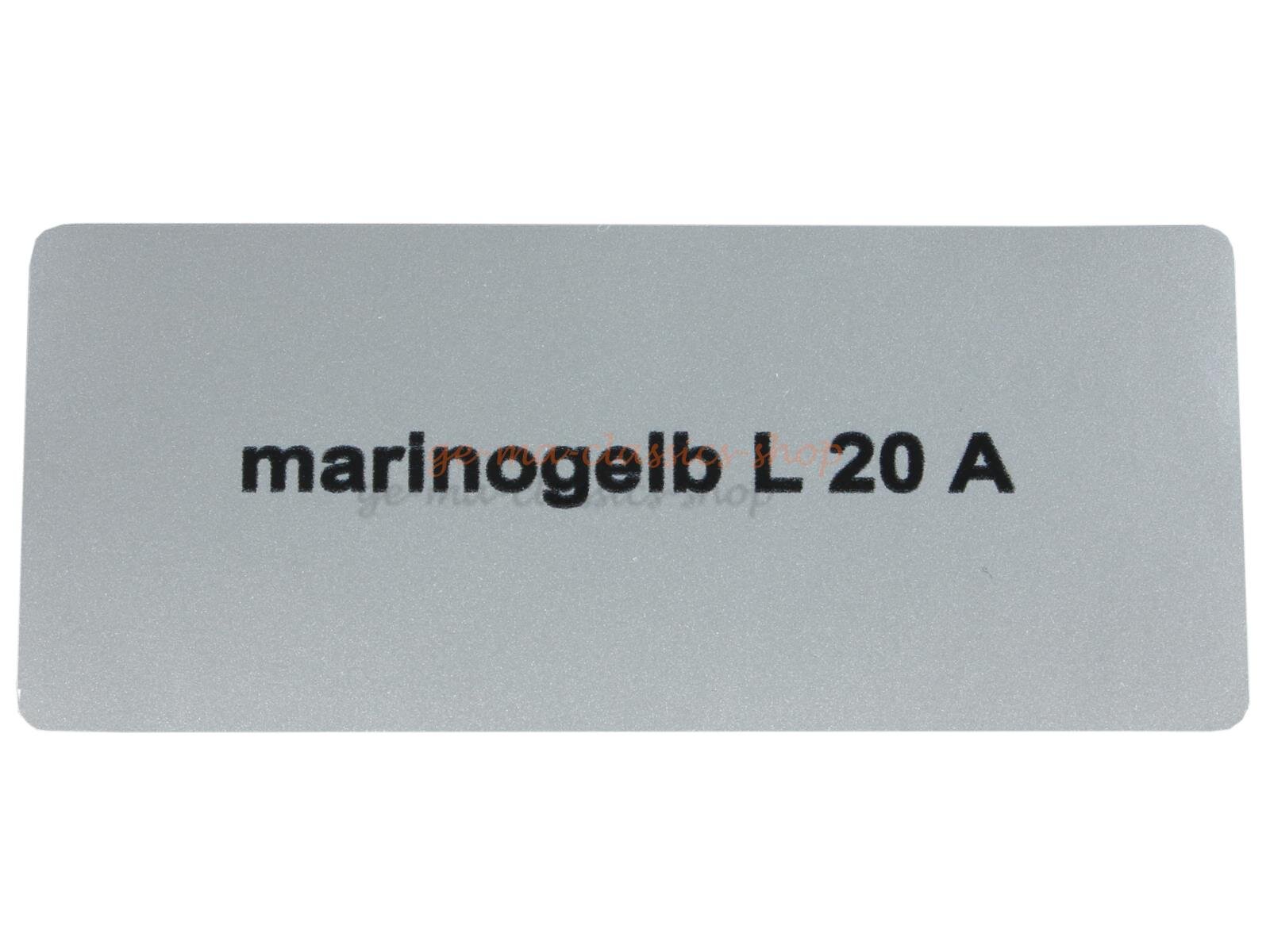 Aufkleber "marinogelb L 20 A" Farbcode Sticker