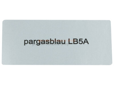 Aufkleber "pargasblau LB5A" Farbcode Sticker