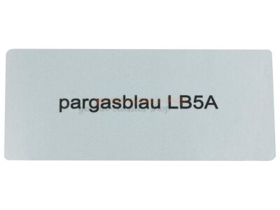 Aufkleber &quot;pargasblau LB5A&quot; Farbcode Sticker