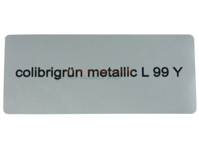 Aufkleber "colibrigrün metallic L 99 Y"...