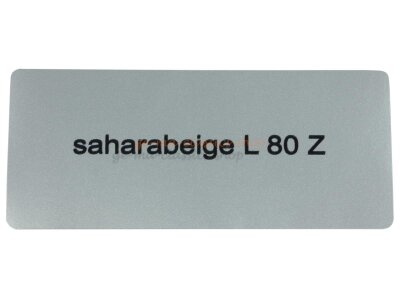 Aufkleber &quot;saharabeige L 80 Z&quot; Farbcode Sticker