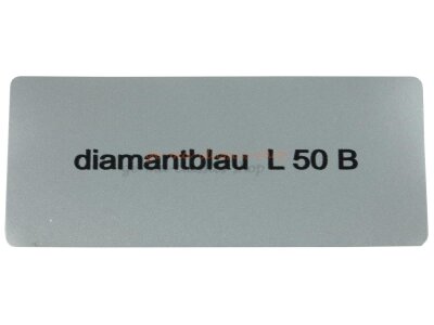 Aufkleber &quot;diamantblau L 50 B&quot; Farbcode Sticker