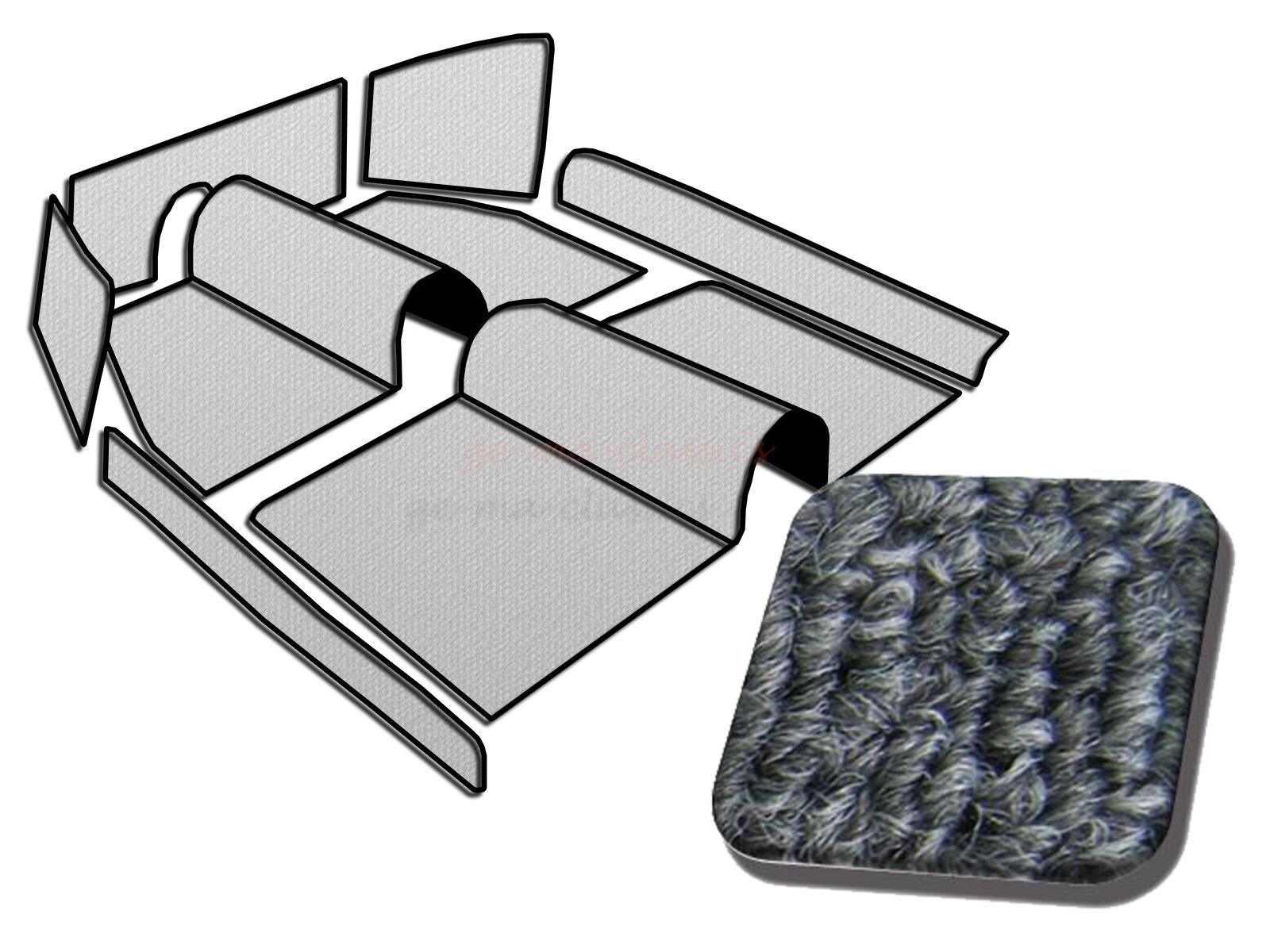 Teppich-Satz Käfer vorne Fussraum GRAU 69-72 BQ