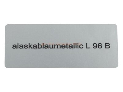 Aufkleber &quot;alaskablaumetallic L 96 B&quot; Farbcode...