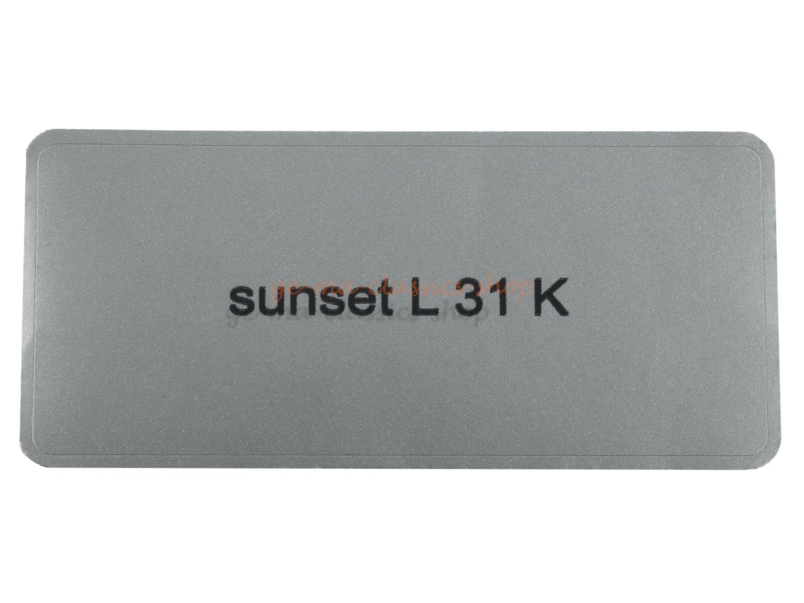 Aufkleber "sunset L 31 K" Farbcode Sticker