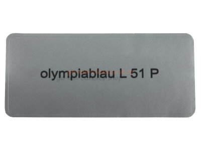 Aufkleber "olympiablau L 51 P" Farbcode Sticker