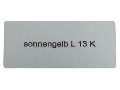 Aufkleber &quot;sonnengelb L 13 K&quot; Farbcode Sticker