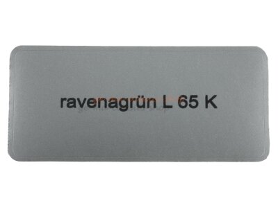 Aufkleber &quot;ravenagr&uuml;n L 65 K&quot; Farbcode...