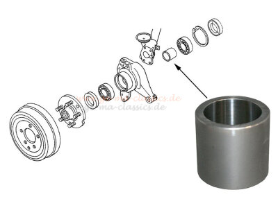 Distanzhülse für Radlager hinten Hinterachse für VW Bus T2 T3