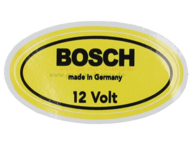 Aufkleber "Bosch 12V" Gelb für VW Bus T2