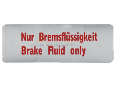 Aufkleber "Bremsflüssigkeit" für VW...