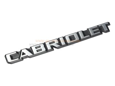 "CABRIOLET" Schriftzug für VW Golf 1 Cabrio satinschwarz/chrom Heckklappe