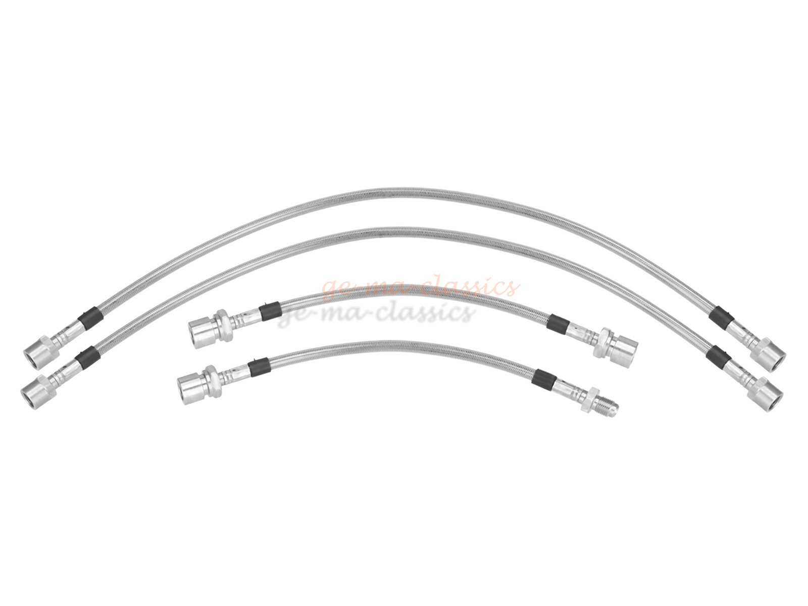 Bremsschlauch Satz Stahlflex für VW Bus T2a vorne hinten