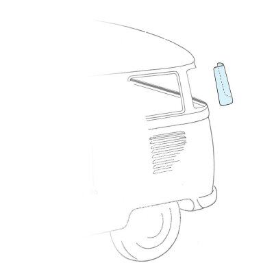 Eckfensterscheibe klar f&uuml;r VW Bus T1 Samba BJ 3/55-7/63